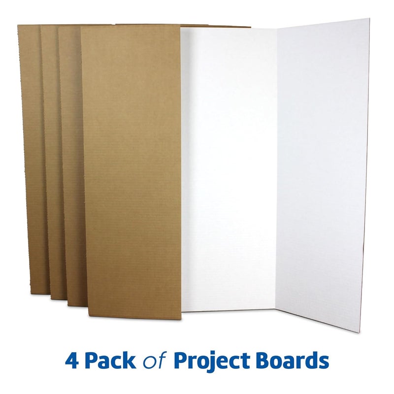 Flipside Products لوحات مشروع 36” × 48” للعروض التقديمية، والمعارض العلمية، ومشاريع المدارس، وعروض الفعاليات، ولوحات الصور القابلة للطي، مصنوعة بفخر في الولايات المتحدة الأمريكية - بيضاء - عبوة 4 - Image 2